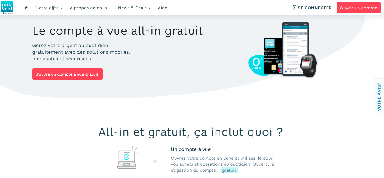 Compte a vue Hellobank